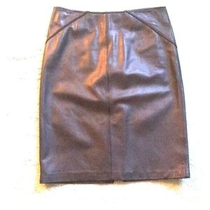 Black 100% Lambskin Leather Siena Studio skirt